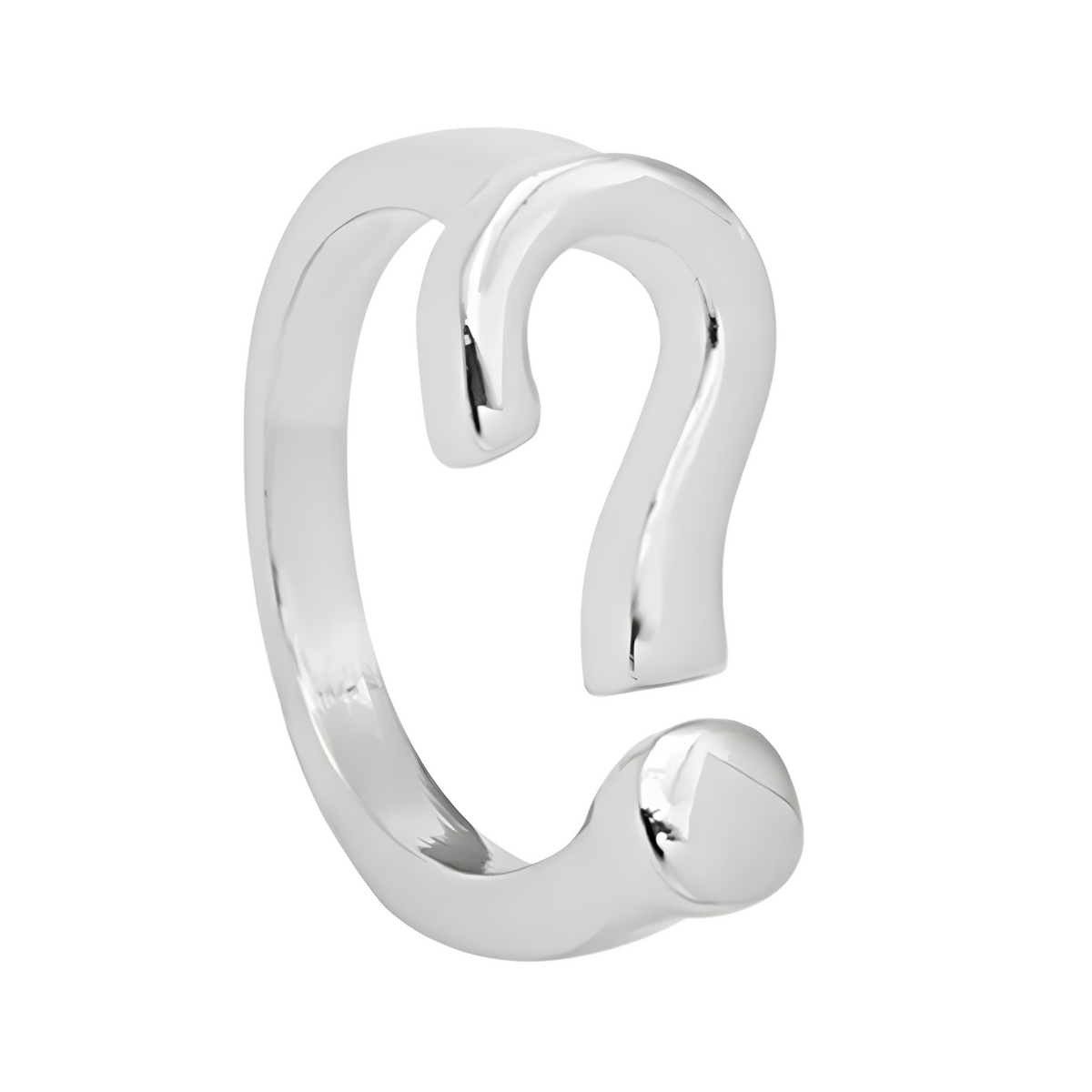 Silver Plated Fashion Ring for Women; Modern 0.9cm Wide Open Cuff Design 489