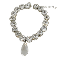 Vintage Large Teardrop Crystal Choker Necklace for Women Wedding Jewelry 439