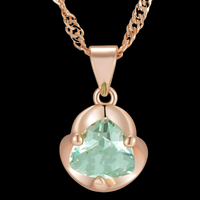 585 Rose Gold Colour Heart Pendant Necklace for Women, Copper Metal Zircon 1271