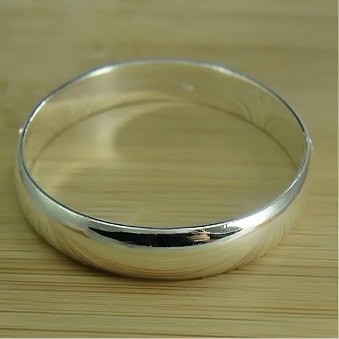 Adjustable 925 Sterling Silver Open Cuff Bangle Bracelet - Trendy Style 399