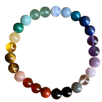 7 Chakras Beaded Bracelet — Tiger Eye & Amethyst + Multi Chakra Gemstones, 1404
