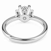 Adjustable Starburst Solitaire Zircon Ring, Round Brilliant Cut Engagement 1625