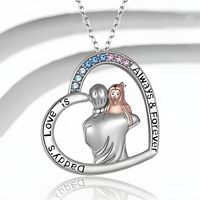 Daddy’s Love Heart Necklace for Women – Zinc Alloy Father Daughter Pendant 1245