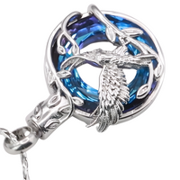 Blue Eagle Pendant Necklace Snake Chain Unisex Religious Pendant Necklace B198