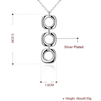 Silver Plated Geometric Necklace, Earrings Set Copper Alloy Silver Plating 1209