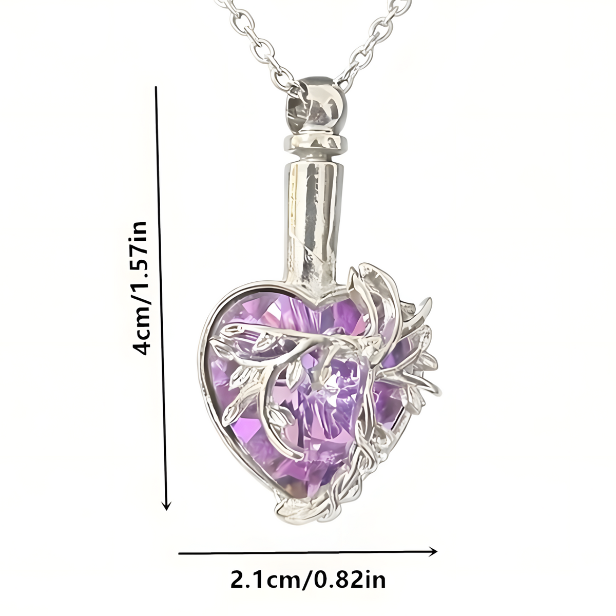 Elephant Tree Of Life Ashes Urn Necklace, Silver Plated Memorial Pendant B256
