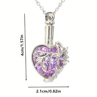 Elephant Tree Of Life Ashes Urn Necklace, Silver Plated Memorial Pendant B256