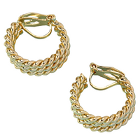 Chunky Twisted Rope Clip-On Earrings for Women - Non-Pierced C-Shaped Retro 641