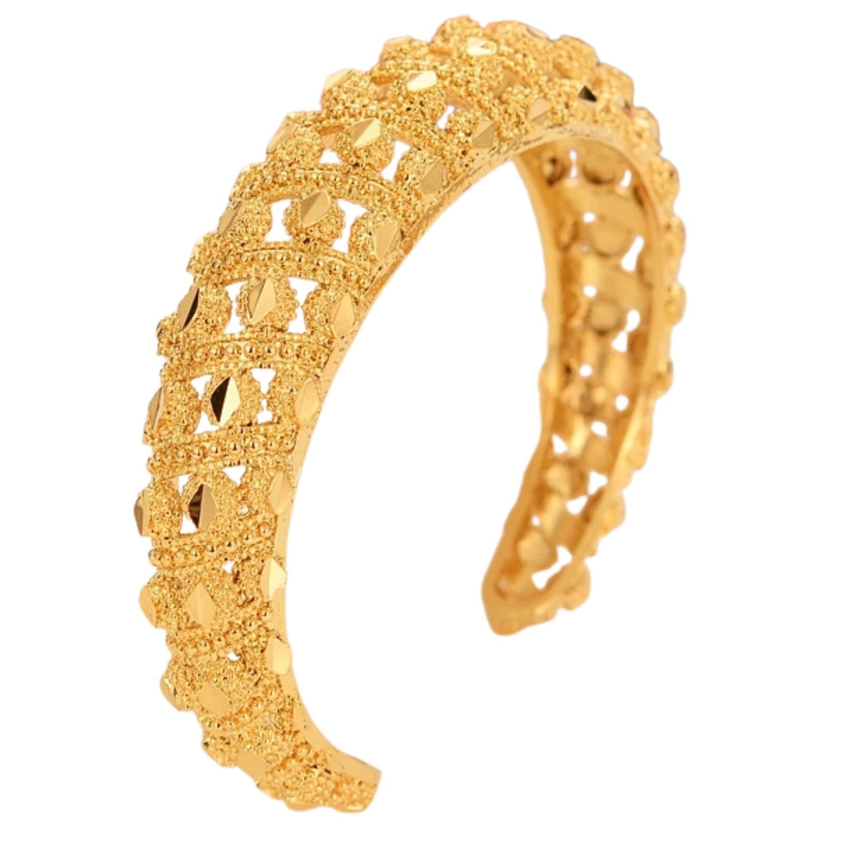 Dubai Gold Plated Cuff Bracelet for Women Ethiopian Arab Wedding Bangle 286