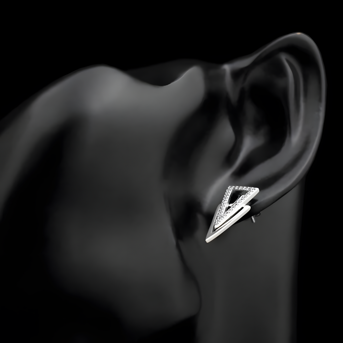 925 Sterling Silver V-Shaped Dangle Earrings Trendy Geometric Drop Earrings 307