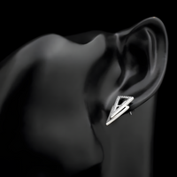 925 Sterling Silver V-Shaped Dangle Earrings Trendy Geometric Drop Earrings 307