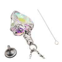 Heart Tree of Life Urn Necklace Crystal Funnel Filler 316L Stainless Steel B209