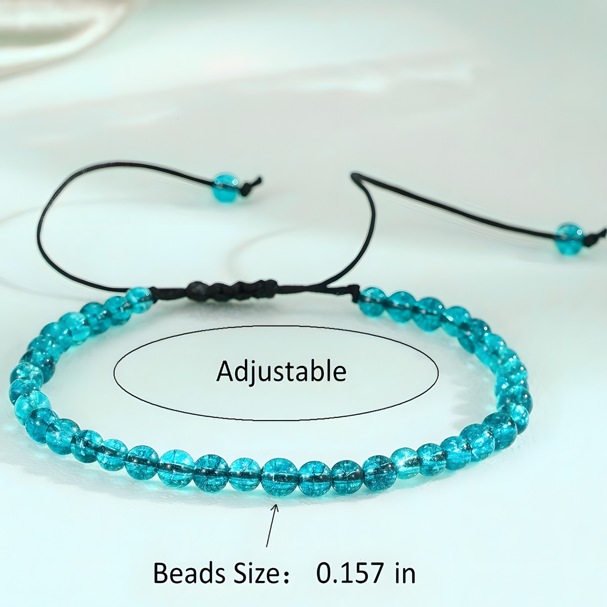 4mm Mini Energy Gemstone Bracelets, Natural Stone Beaded Strand Om Symbol B114