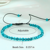 4mm Mini Energy Gemstone Bracelets, Natural Stone Beaded Strand Om Symbol B114