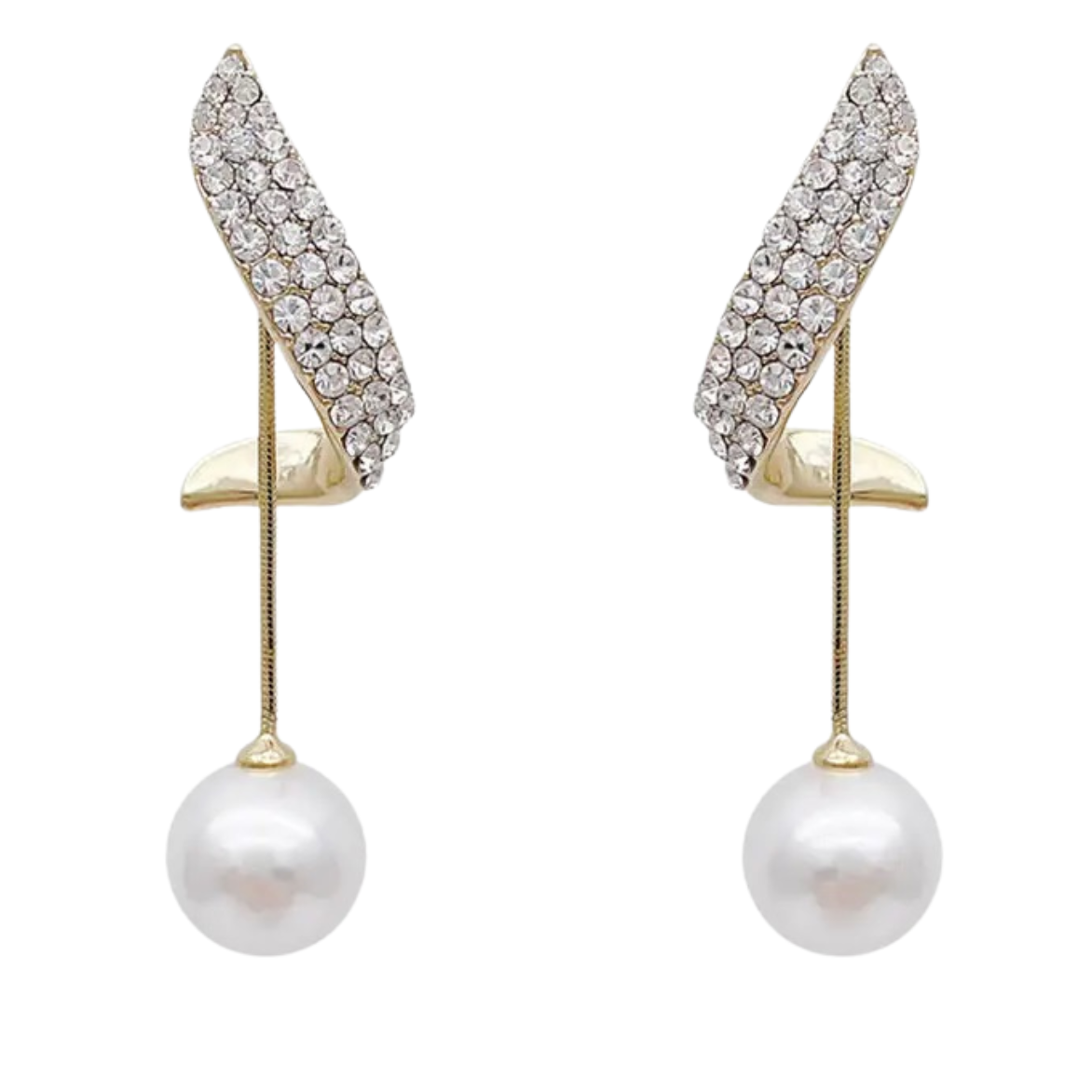 Classic Elegant Imitation Pearl Dangle Earrings Women Crystal Long Tassel 85 UK