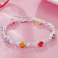 UnifiedJewellery Premium Multicolour Crystal Bracelet 20cm Adjustable Women 1828