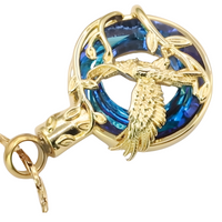 Eagle Pendant Necklace, Silver Plated Alloy Stainless Steel Base Blue B206