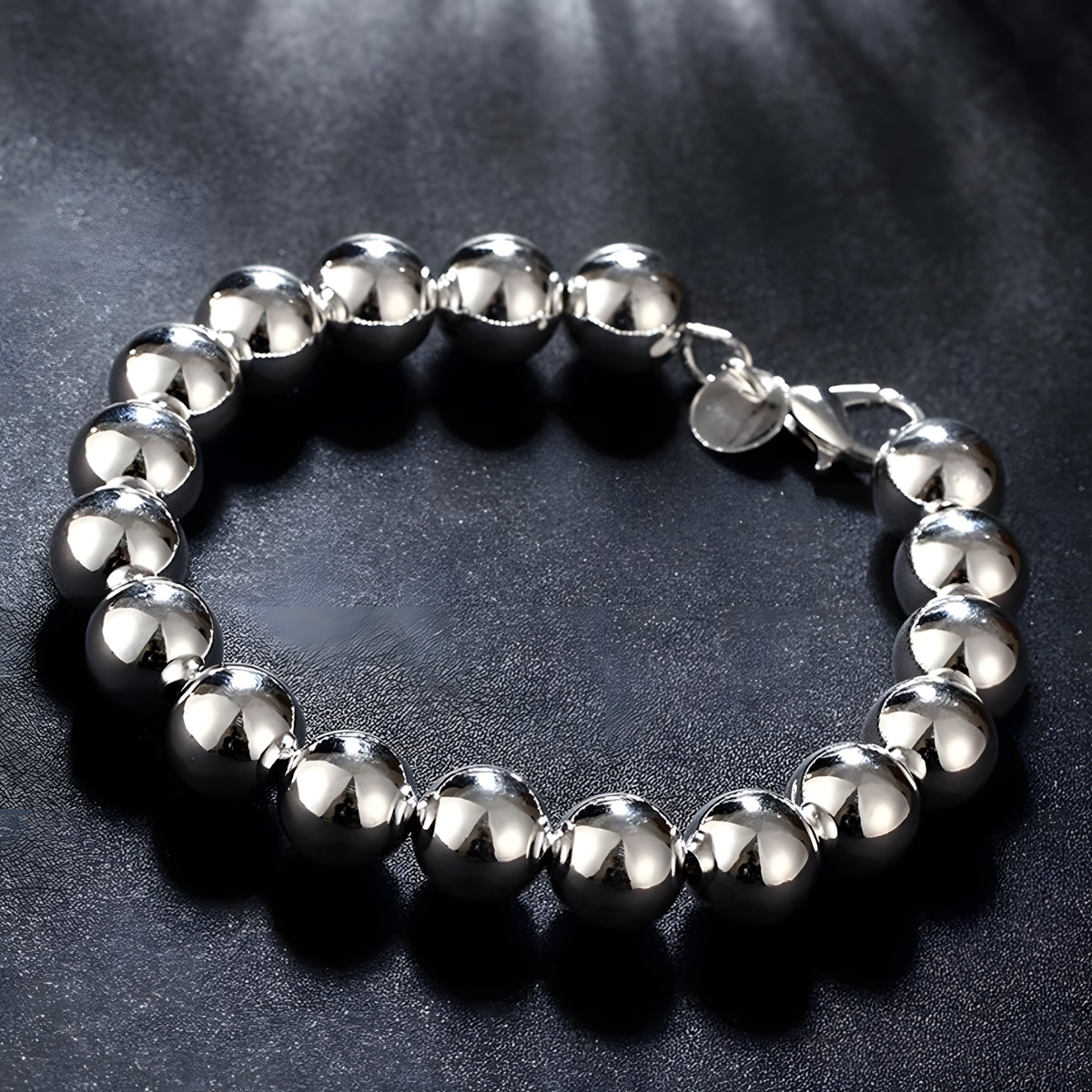 10 mm Round Bead Bracelet for Women - Premium Classic Beaded Statement 1811