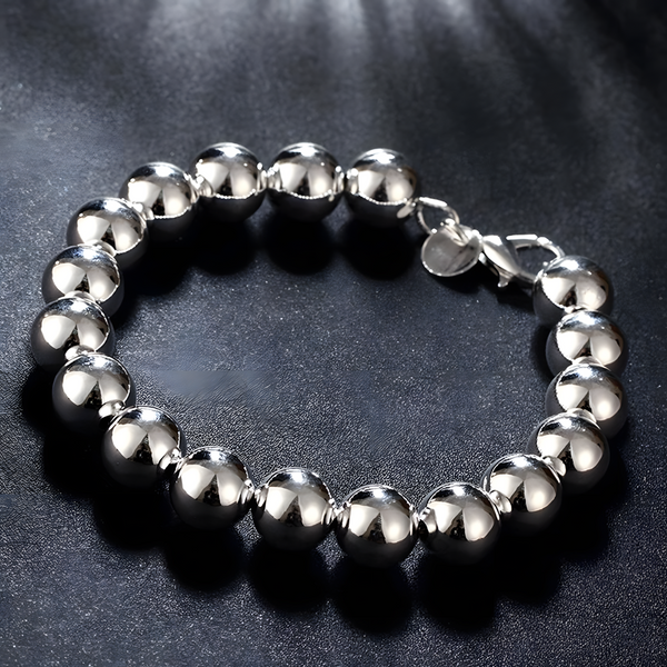 10 mm Round Bead Bracelet for Women - Premium Classic Beaded Statement 1811
