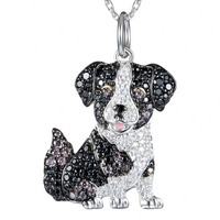 Australian Shepherd Dog Pendant Necklace For Women Rhinestone Pet Animal  B228