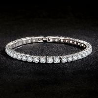925 Sterling Silver-Plated Tennis Bracelet Women Sparkling Zircon Chain Link 851