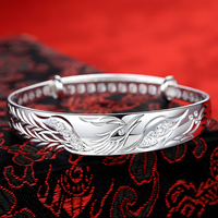 Luxury 925 Sterling Silver Noble Phoenix Bracelets Bangles for Women Fashio 1781