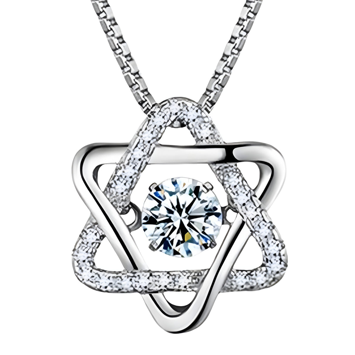 925 Sterling Silver Star Pendant Necklace with AAA Zircon – Adjustable Chain 261