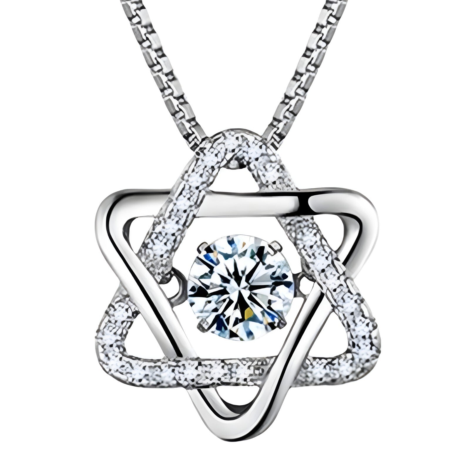 925 Sterling Silver Star Pendant Necklace with AAA Zircon – Adjustable Chain 261