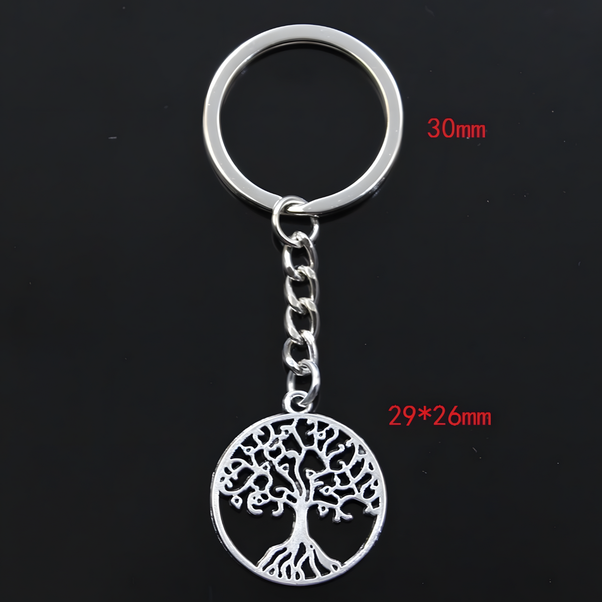 Tree of Life Keychain for Men & Women – Zinc Alloy Metal Round Pendant 30mm 1138