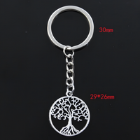 Tree of Life Keychain for Men & Women – Zinc Alloy Metal Round Pendant 30mm 1138