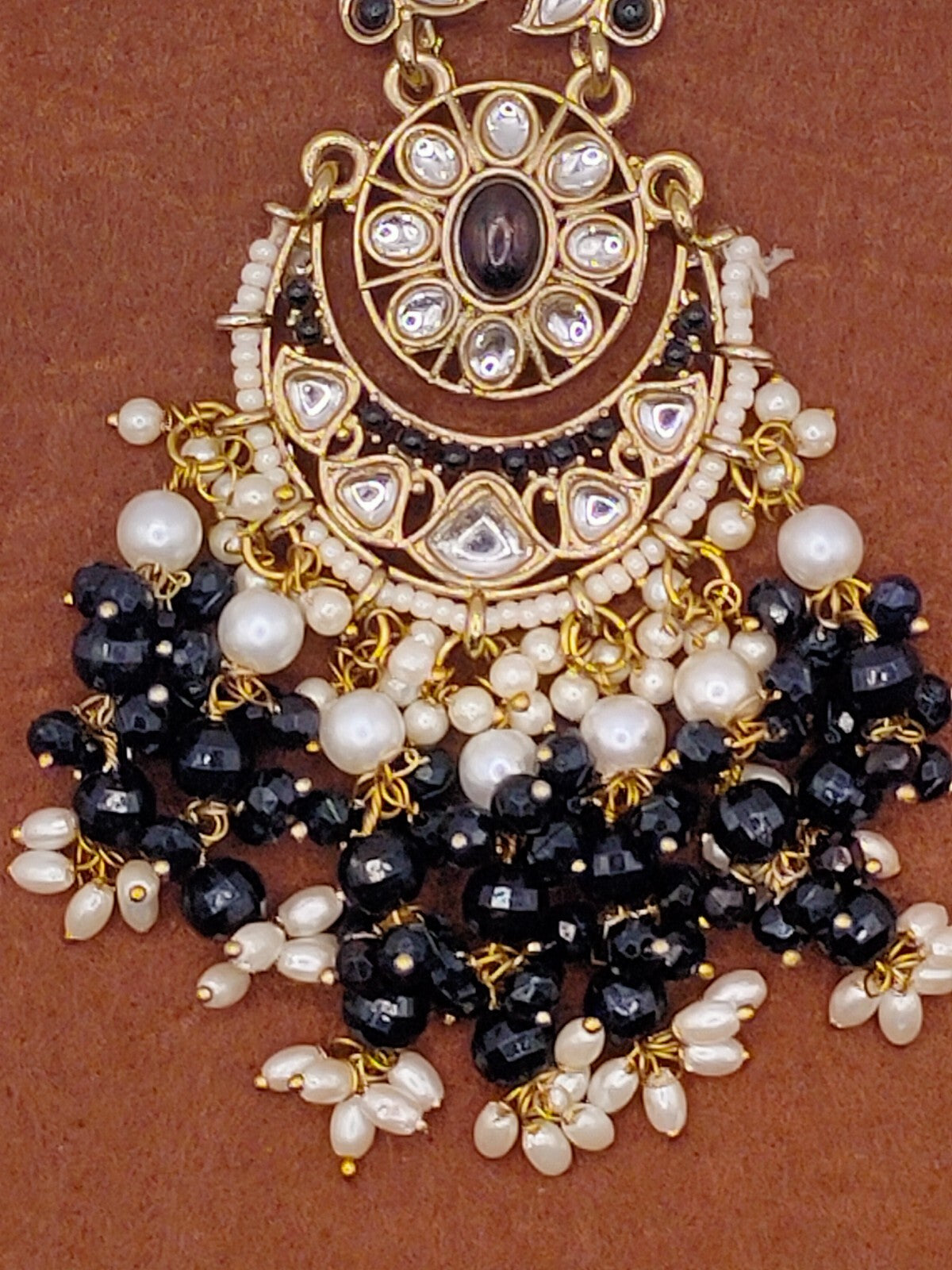 Elegant Bollywood Inspired Gold Kundan Earrings - Traditional Indian Jewelry 249