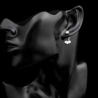 Sterling Silver Heart Drop Earrings with Cubic Zirconia - Dangle Earrings 335