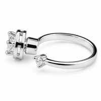 Rotatable Halo Spinner Ring For Women, Adjustable Open Band Fidget Anxiety 1511