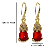 Gold Dangle Earrings Elegant Animal Dangle Earrings Ear Clip Charm for Women 578