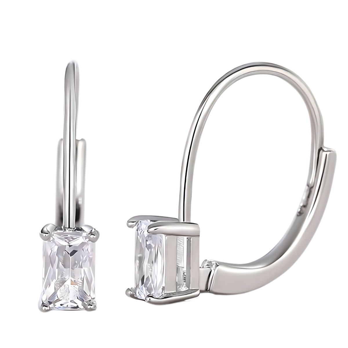 Unified Jewellery Dangle Drop Leverback Earrings for Women: Crystal Zirconia 652