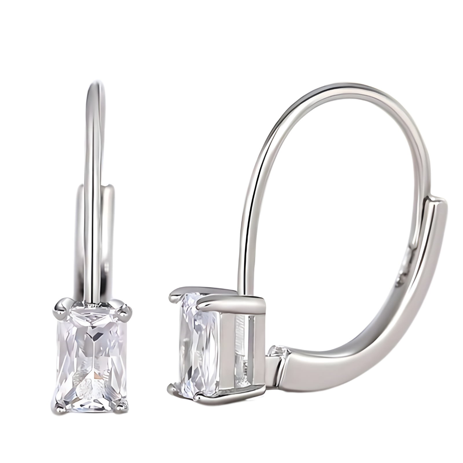 Unified Jewellery Dangle Drop Leverback Earrings for Women: Crystal Zirconia 652