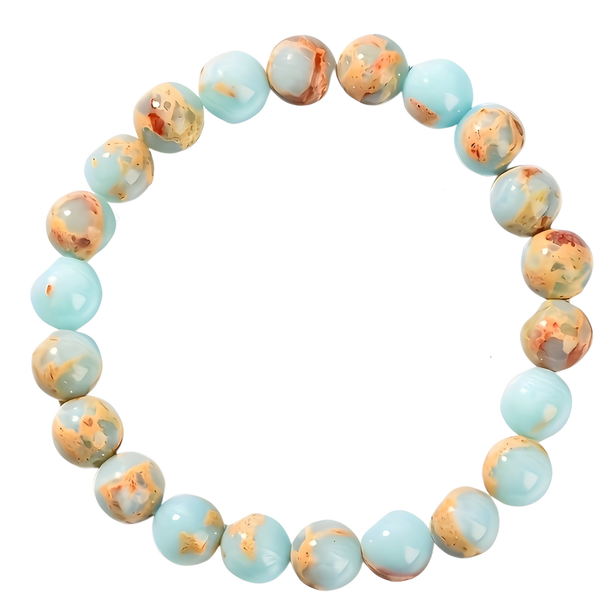 Colourful Chakra Inspired Beaded Bracelet 18cm 8mm Statement Wristwear 1733