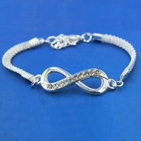Fashion Silver Infinity Bracelet Jewelry Jewellery Women Lovely Christmas 19 UK
