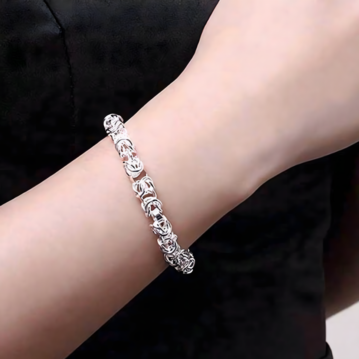 Fancy Link Bracelet For Women - Polished Woven Chain Bracelet With Lobster 1740