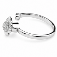 Sunflower Spinner Ring Adjustable Open Ring Silver Tone Floral Statement 1594
