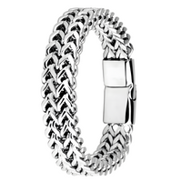Stainless Steel Braided Fishtail Chain Bracelet Men Women Magnetic Clasp 453