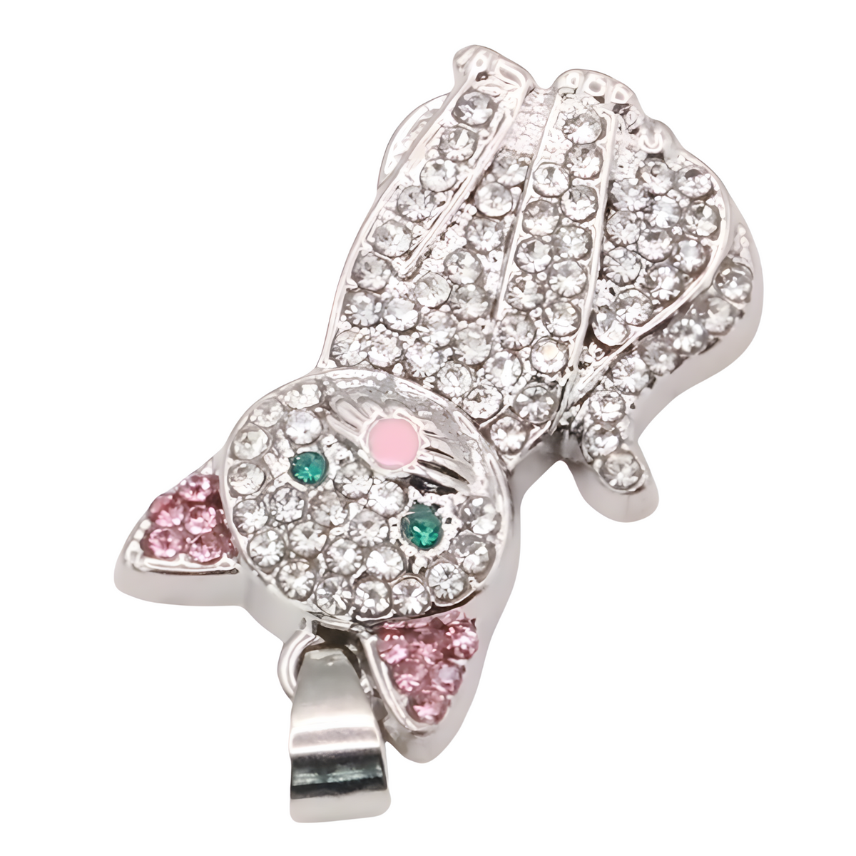 Cat Pendant Necklace For Women Silver Tone Look Crystal Kitten Charm Animal B246