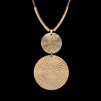 Contemporary Layered Geometric Circular Choker Necklace Drop Earring Set B109