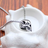 Gothic Skull Pendant Necklace - Men Women Unisex Punk Skeleton Charm Chain 1489