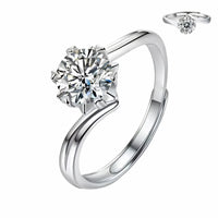 Classic Round Cut Engagement Ring For Women Elegant Solitaire Wedding Ring 1603