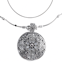 Silver Plated Alloy Necklace And Earrings Set For Women 1 Pair Earrings 1410