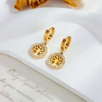 3 PCS Layered Gold Necklace Set Women Heart & Tree of Life Pendant & Earing 704
