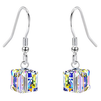 Unified Jewellery 3 Piece Cube Crystal Jewellery Set Women, Aurora Rainbow 1712
