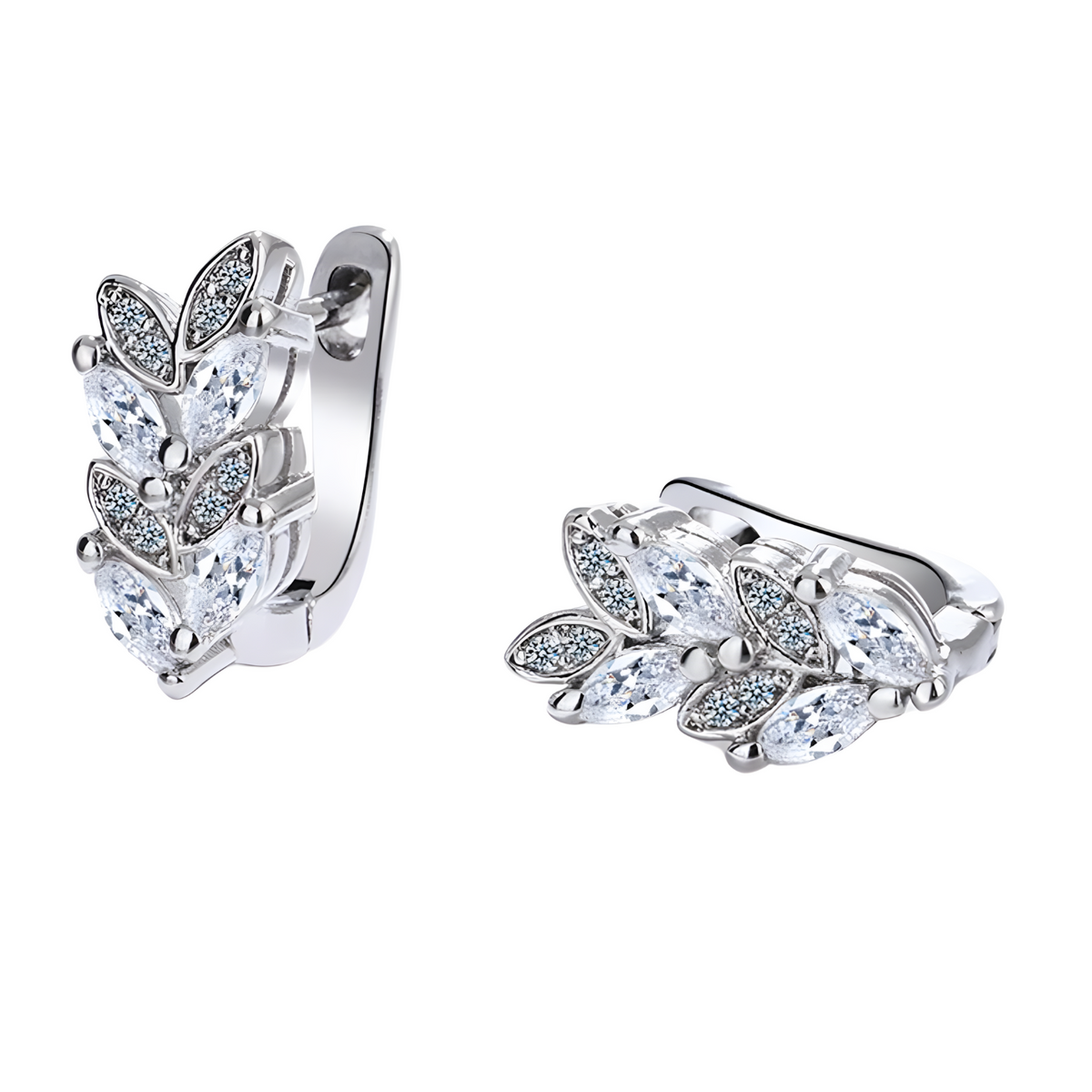 Women's 925 Sterling Silver Cubic Zirconia Pave Hoop Earrings |Dainty Huggie 472