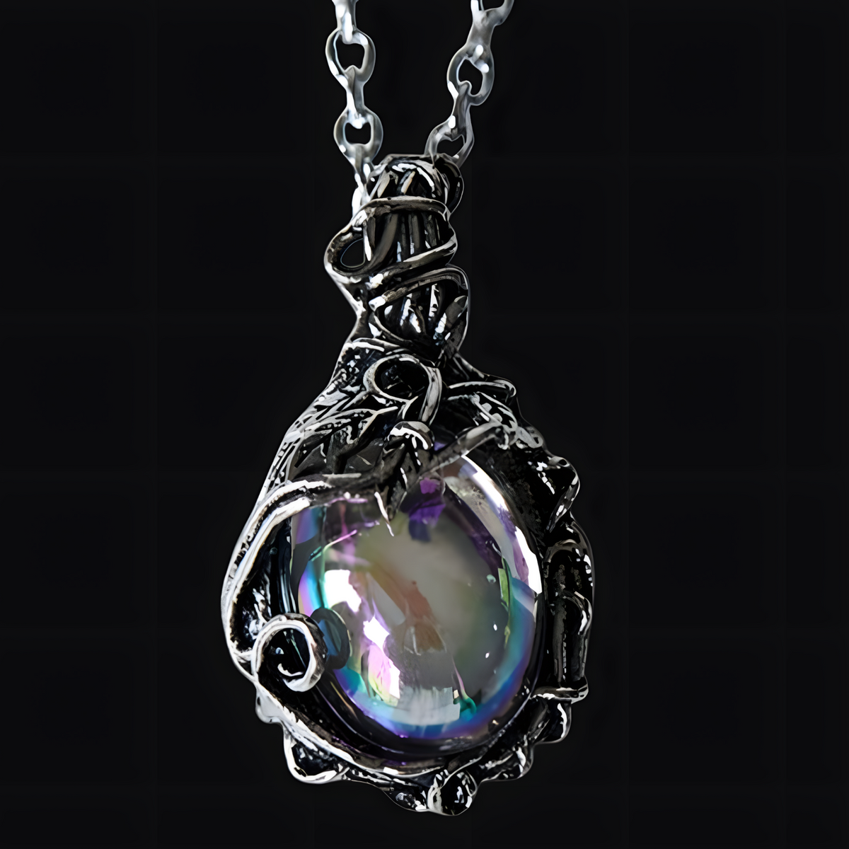 B0181 Flower Winding Moonlight Stainless Steel Necklace Pendant Ladies Prom b181